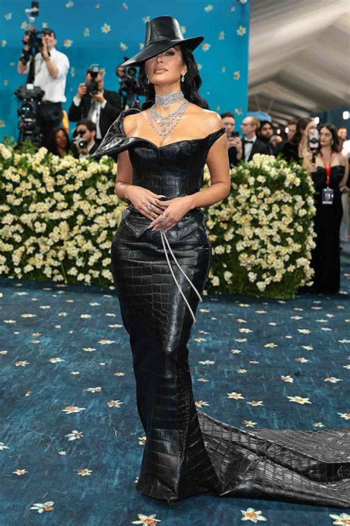 Kim Kardashian In Plunging Black Gown