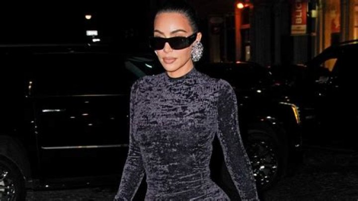 Kim Kardashian In Velvet Dress