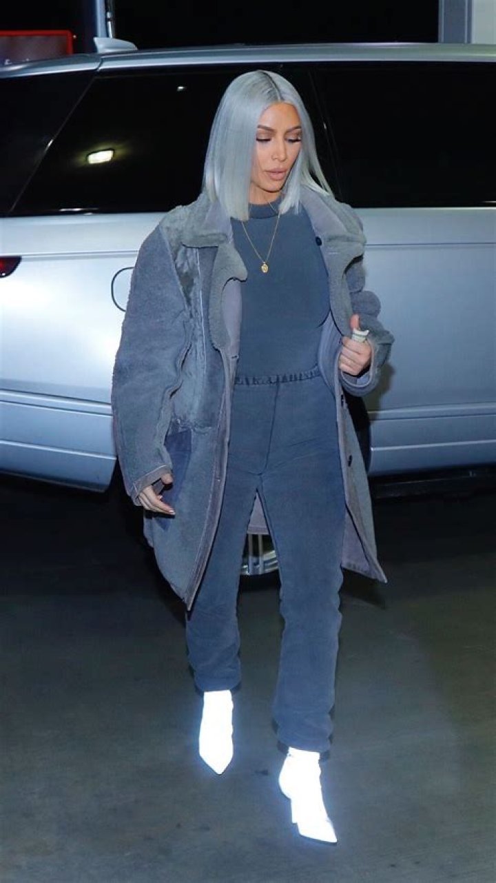 Kim Kardashian in Yeezy Boots