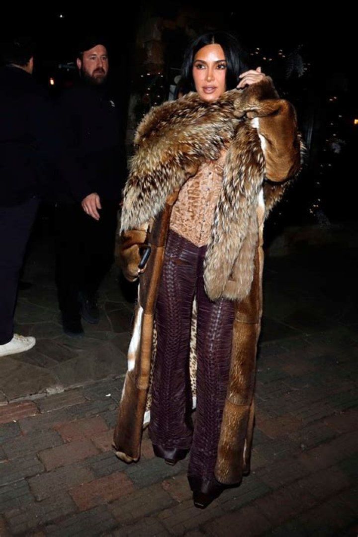 Kim Kardashian sheer animal print bodysuit