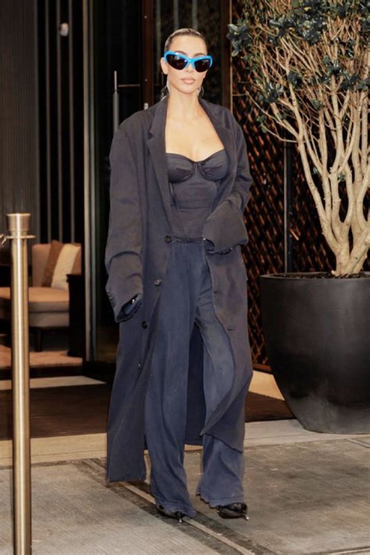 Kim Kardashian Slays Plunging Bustier, Black Trench Coat While Stepping Out in NYC: Photos