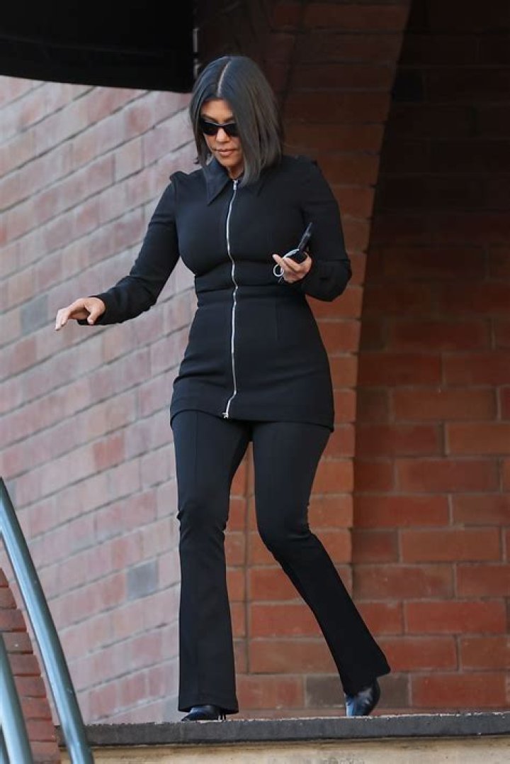 Kourtney Kardashian in all black
