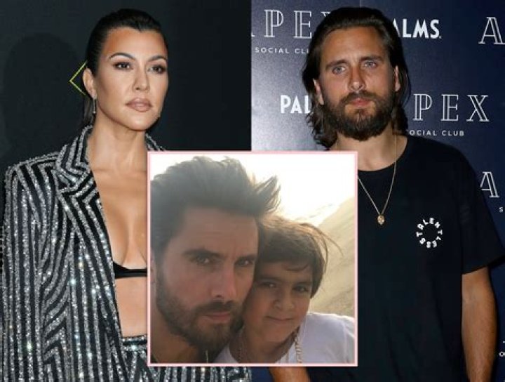 Kourtney Kardashian, Mason Disick and Penelope Disick in London