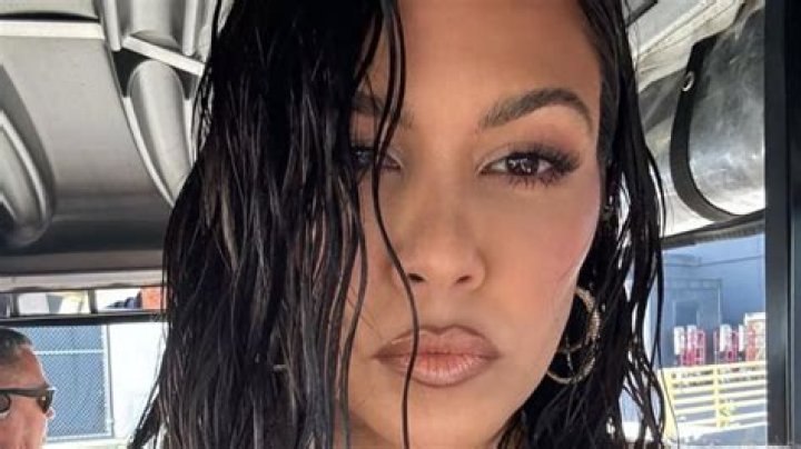 Kourtney Kardashian Rocks A Black Bikini For Poolside With Poosh — Photos