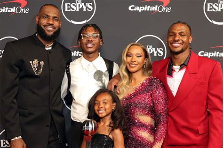 LeBron James & family at movie premiere