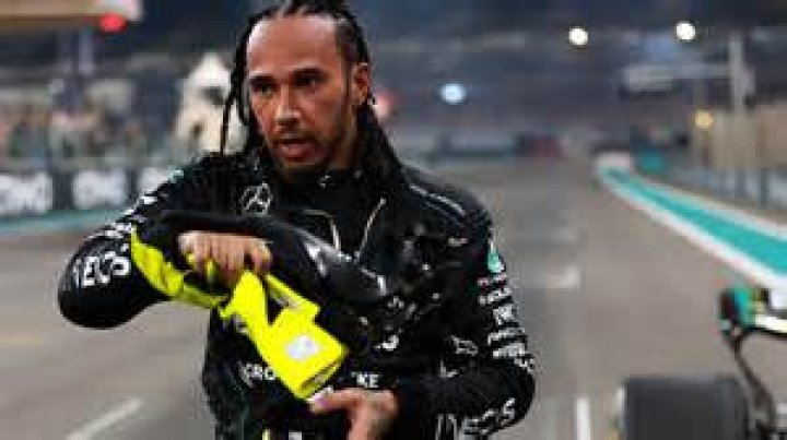 Lewis Hamilton celebrates a racing victory