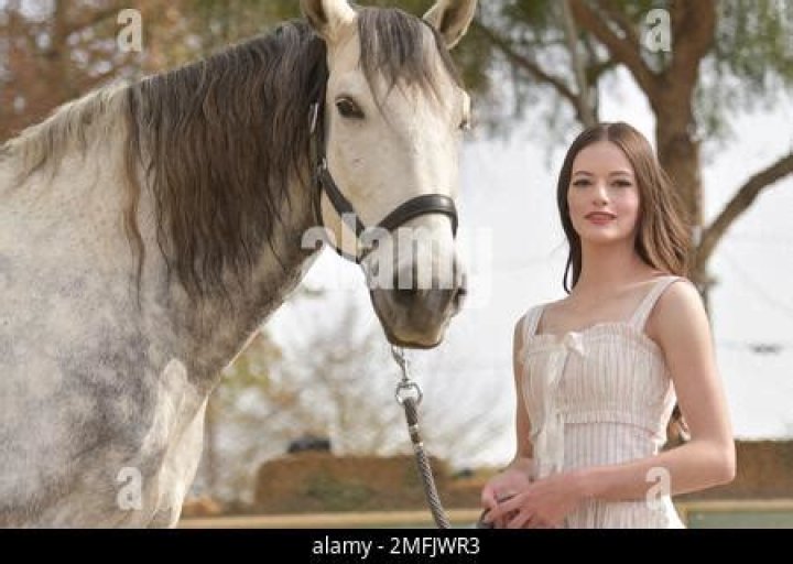 Mackenzie Foy attends an event to promote the film "Black Beauty" at Fair Hill Farms on Friday, Nov. 20, 2020, in Topanga, Calif. (Richard Shotwell/Invision/AP)