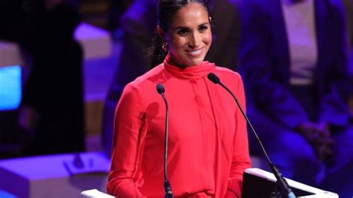 Meghan Markle giving a speech in the town of Nyanga in Cape Town