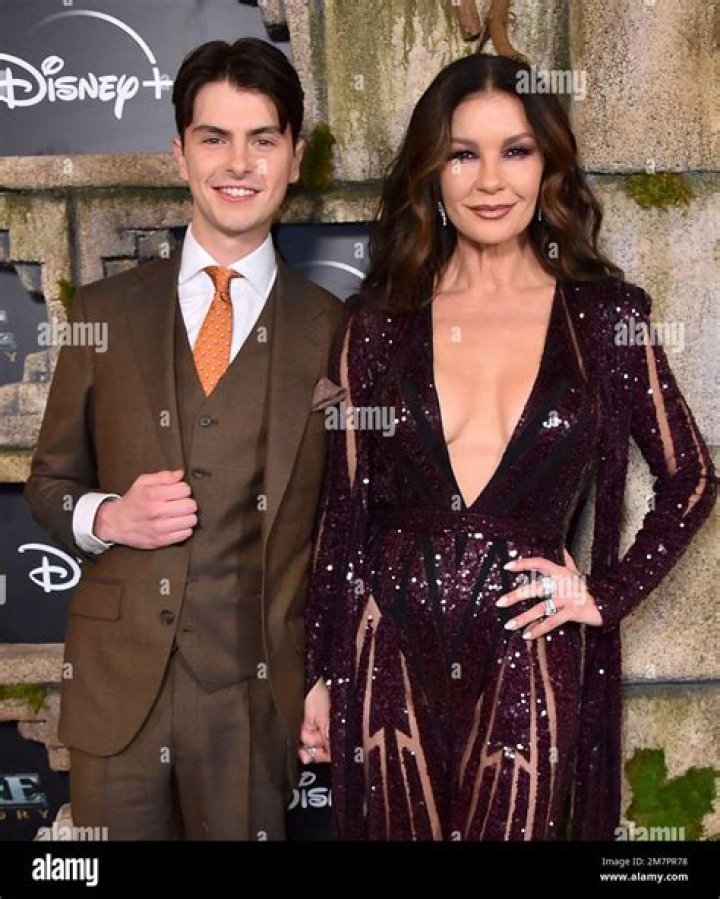 Michael Douglas, left, and Catherine Zeta-Jones arrive at the 73rd Emmy Awards at the JW Marriott on at L.A. LIVE in Los Angeles 73rd Emmy Awards - Step and Repeat on Red Carpet, Los Angeles, United States - 19 Sep 2021