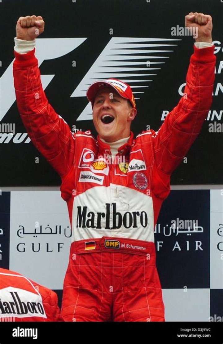 Michael Schumacher on the Podium for the Hungary Grand Prix