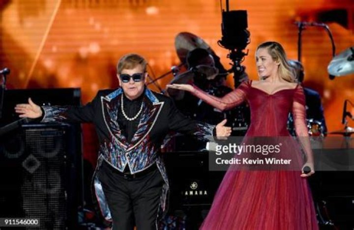 Miley Cyrus Performs During Elton John Special