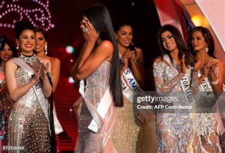 Miss Venezuela Sthefany Gutierrez reacts after being selected to top 3 during the final of 67th Miss Universe competition in Bangkok, Thailand Miss Universe, Bangkok, Thailand - 17 Dec 2018