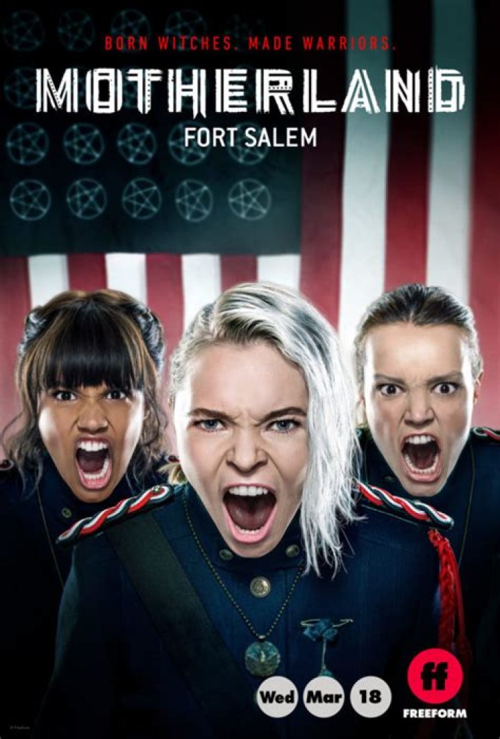 MOTHERLAND: FORT SALEM - Freeform's "Motherland: Fort Salem" stars Amalia Holm as Scylla, Jessica Sutton as Tally Craven, Taylor Hickson as Raelle Collar, Ashley Nicole Williams as Abigail Bellweather, Demetria McKinney as Anacostia, and Lyne Renee as General Sara Alder. (Freeform/Frank Ockenfels)