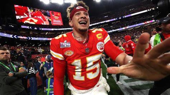 MVP Patrick Mahomes of the Kansas City Chiefs poses with his wife, Brittney Mahomes, their children, Sterling, 1, and Bronze, 11 weeks old, in front of Sleeping Beauty Castle at Disneyland Park in Anaheim, Calif., Feb. 13, 2023. Mahomes visited the Disneyland Resort during the Disney100 Celebration less than 24 hours after the Kansas City Chiefs victory over the Philadelphia Eagles in Super Bowl LVII. (Christian Thompson/Disneyland Resort) MVP Patrick Mahomes Celebrates Super Bowl LVII Win with First Family Visit to Disneyland Resort, Anaheim, CA, USA - 13 Feb 2023