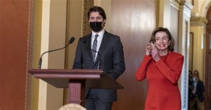 Nancy Pelosi, Justin Trudeau. Speaker of the House Nancy Pelosi, D-Calif., and Canadian Prime Minister Justin Trudeau exchange gifts as they settle a wager over the recent NBA basketball championship game between her Golden State Warriors and his victorious Toronto Raptors, at the Capitol in Washington US Canada, Washington, USA - 20 Jun 2019