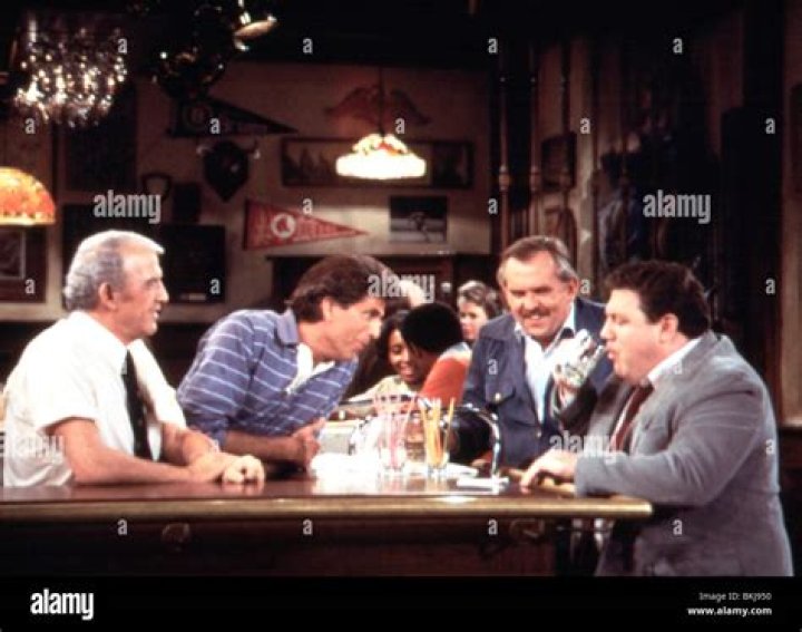 Nicholas Colasanto, Ted Danson, John Ratzenberger, & George Wendt Chat Around the Bar