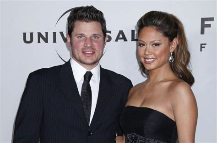 Nick Lachey and Vanessa Minnillo arrive at the 73rd Emmy Awards at the JW Marriott on at L.A. LIVE in Los Angeles 73rd Emmy Awards - Limo Drop Off, Los Angeles, United States - 19 Sep 2021