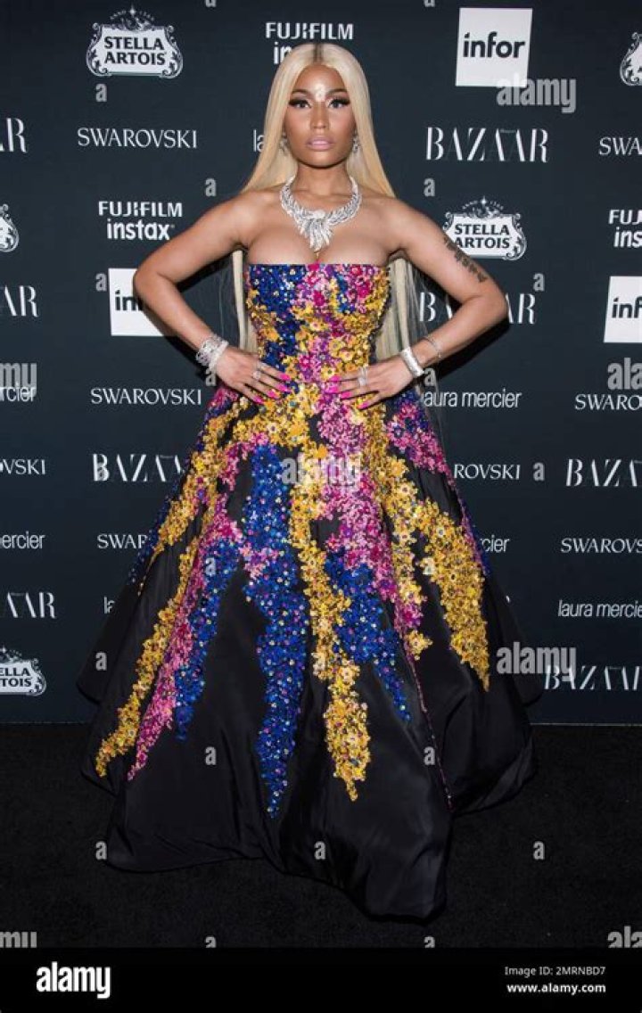 Nicki Minaj Harper's Bazaar ICONS party, Inside, Spring Summer 2019, New York Fashion Week, USA - 07 Sep 2018 WEARING ALEXANDRE VAUTHIER SAME OUTFIT AS CATWALK MODEL *9731928x