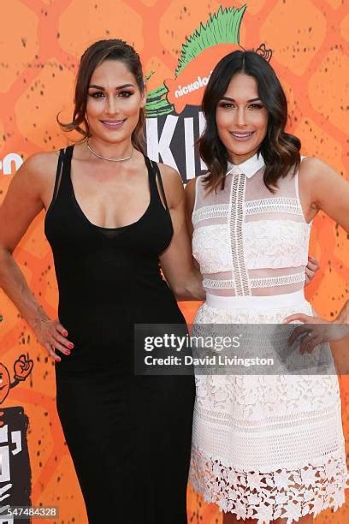 Nikki Bella and sister Brie Bella arrive at Michael Rubin's Fanatics Super Bowl Party 2022 held at 3Labs on February 12, 2022 in Culver City, Los Angeles, California, United States. Michael Rubin's Fanatics Super Bowl Party 2022, 3labs, Culver City, Los Angeles, California, United States - 13 Feb 2022
