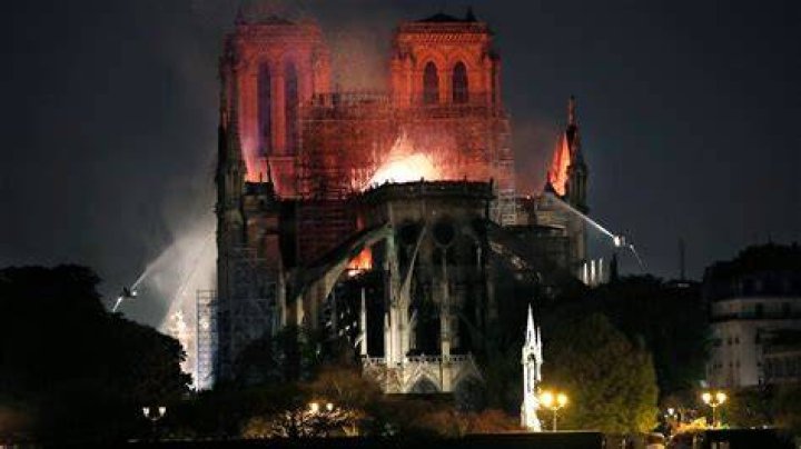 Notre Dame Cathedral On Fire
