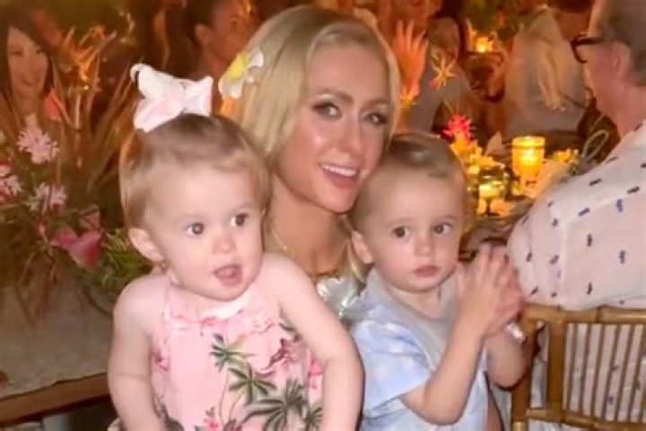 Paris Hilton With Her Flower Girls