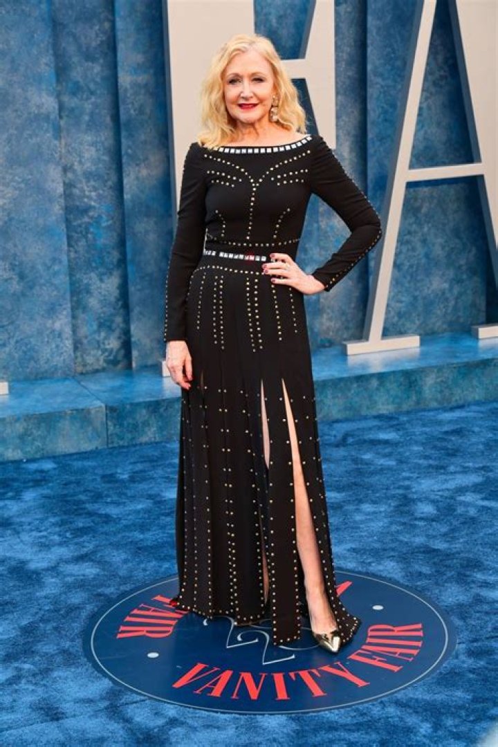 Patricia Clarkson goes with the white trend at the Vanity Fair Oscars party