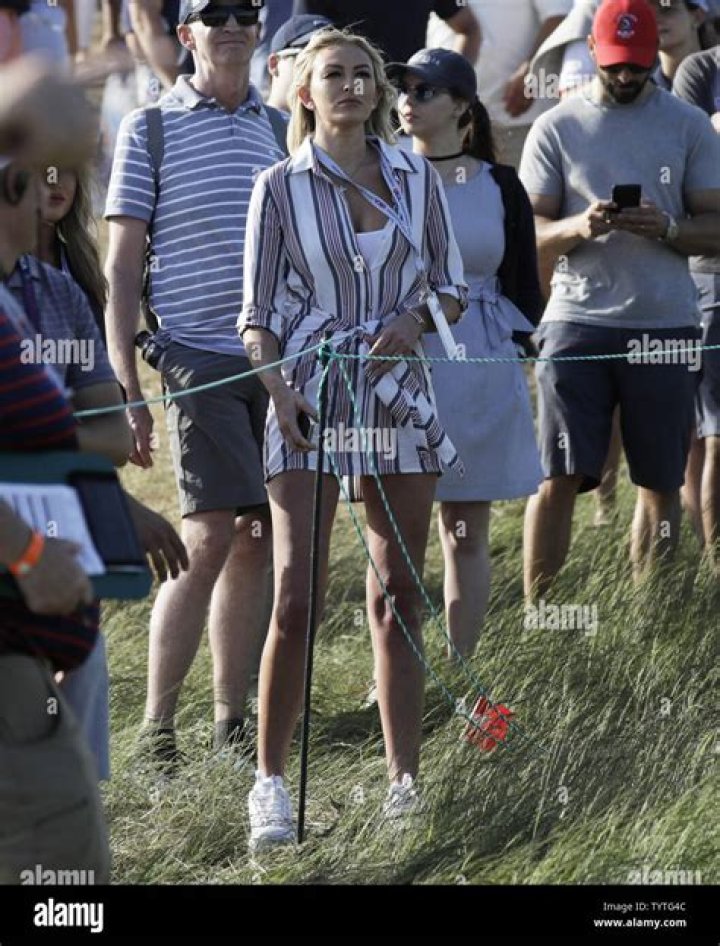 Paulina Gretzky watches the golf at the 118th U.S. Open Championship at Shinnecock Hills Golf Club in Southampton, New York on June 16, 2018. U.s. Open Golf, Southampton, New York, United States - 16 Jun 2018