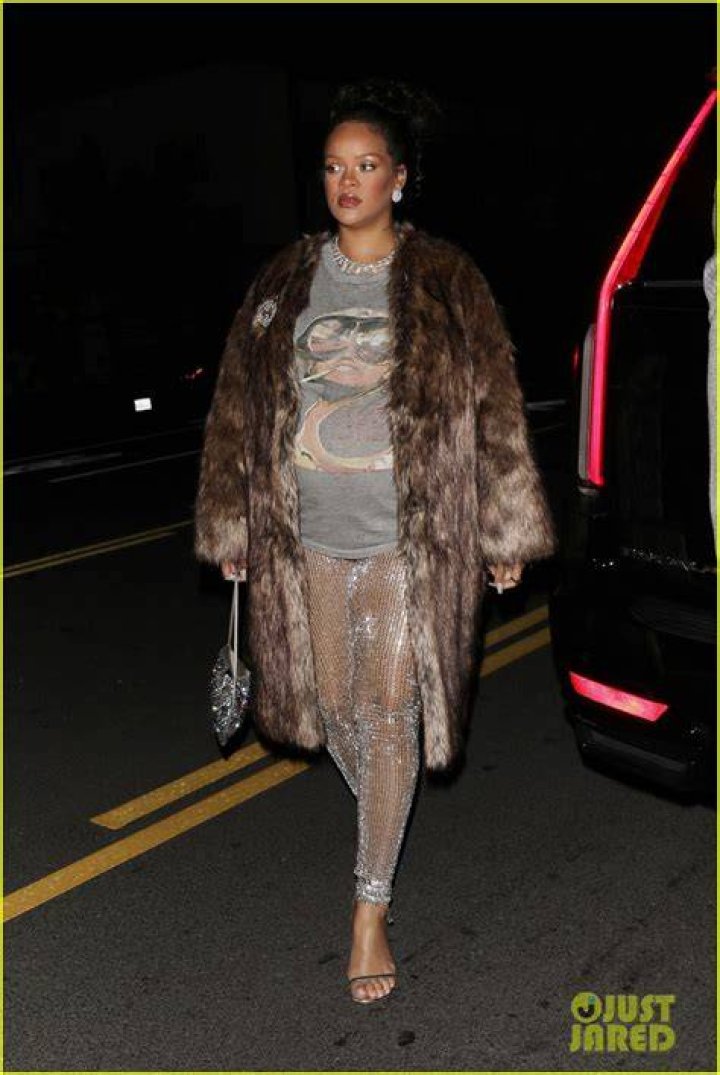 Pregnant Rihanna Rocks Open Satin Jacket & Shorts After Dropping Due Date Hint: Photos