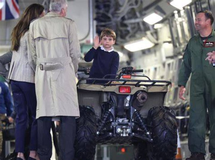 Prince George inside a plane