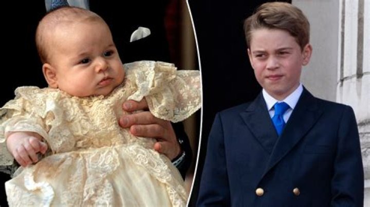 Prince George looks at a camera