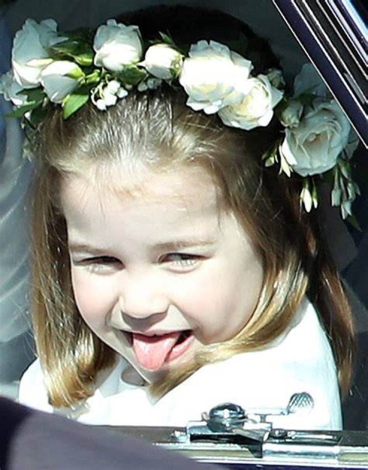 Princess Charlotte sticking her tongue out