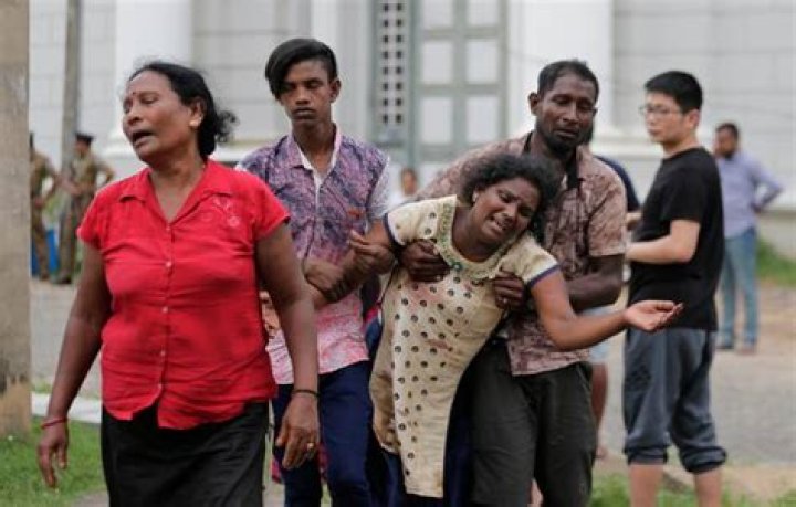 Relatives of a blast victim grieve outside a morgue in Colombo, Sri Lanka, . More than hundred were killed and hundreds more hospitalized with injuries from eight blasts that rocked churches and hotels in and just outside of Sri Lanka's capital on Easter Sunday, officials said, the worst violence to hit the South Asian country since its civil war ended a decade ago Church Blasts, Colombo, Sri Lanka - 21 Apr 2019