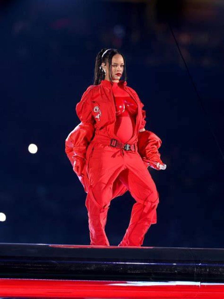 Rihanna at Super Bowl Press Conference