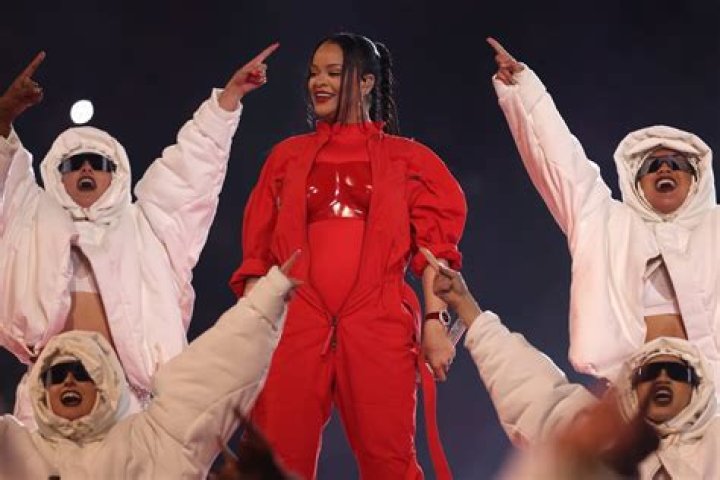 Rihanna at the Super Bowl Press Conference