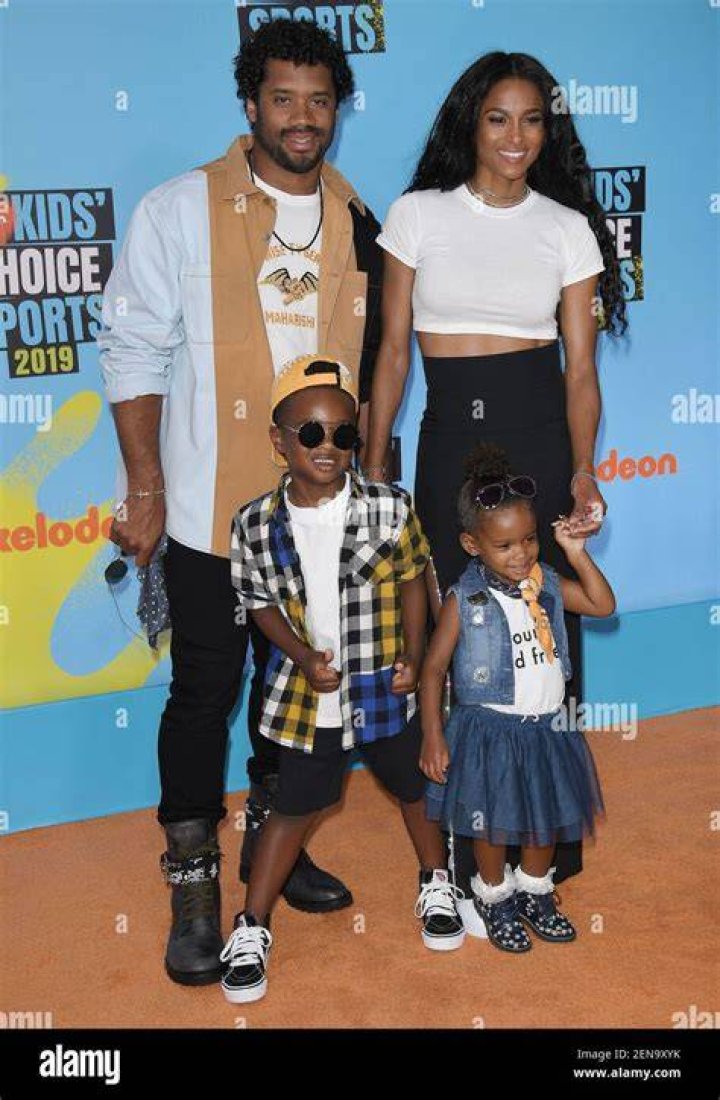 Russell Wilson, Ciara, Future Zahir Wilburn and Sienna Princess Wilson Nickelodeon Kids' Choice Sports Awards, Arrivals, Barker Hanger, Los Angeles, USA - 11 Jul 2019