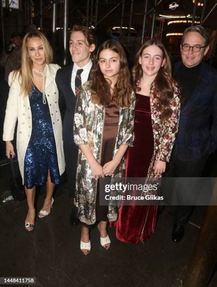 Sarah Jessica Parker, James Wilkie Broderick, Tabitha Hodge Broderick, Marion ''Loretta'' Elwell Broderick and Matthew Broderick at the Opening Night of Broadway's 'SOME LIKE IT HOT' at the Shubert Theatre on December 11, 2022 in New York City Opening Night Of Broadway's 'SOME LIKE IT HOT', New York City, United States - 11 Dec 2022