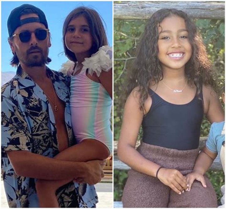 Scott Disick Chaperones Cute Pool Party For Daughter Penelope, 8, & Niece North West, 7 — Pic