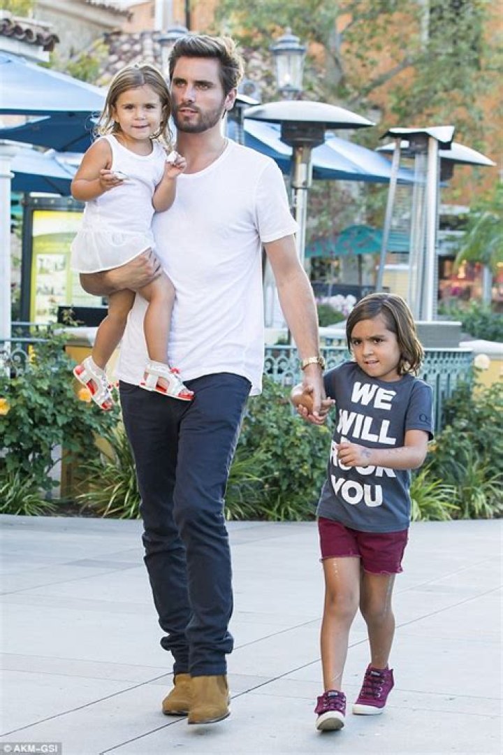 Scott Disick with son Mason and daughter Penelope