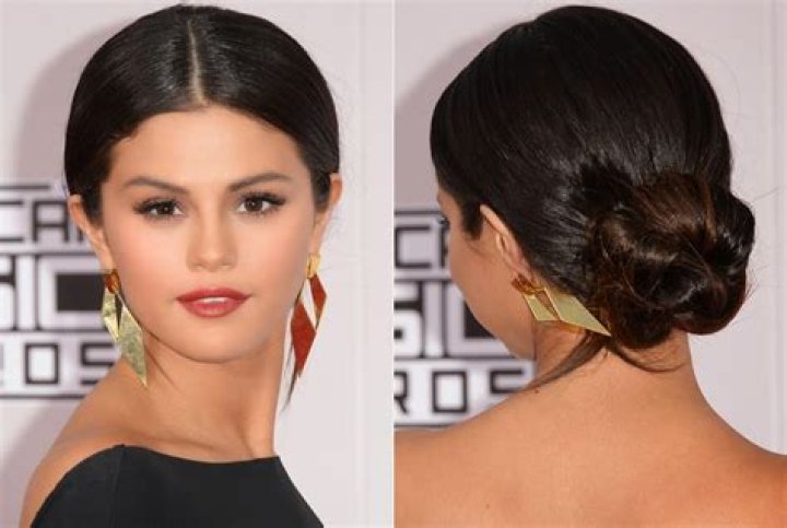 Selena Gomez Low Bun