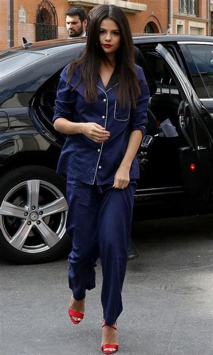 selena gomez pajama trend outfit gigi hadid pajamas