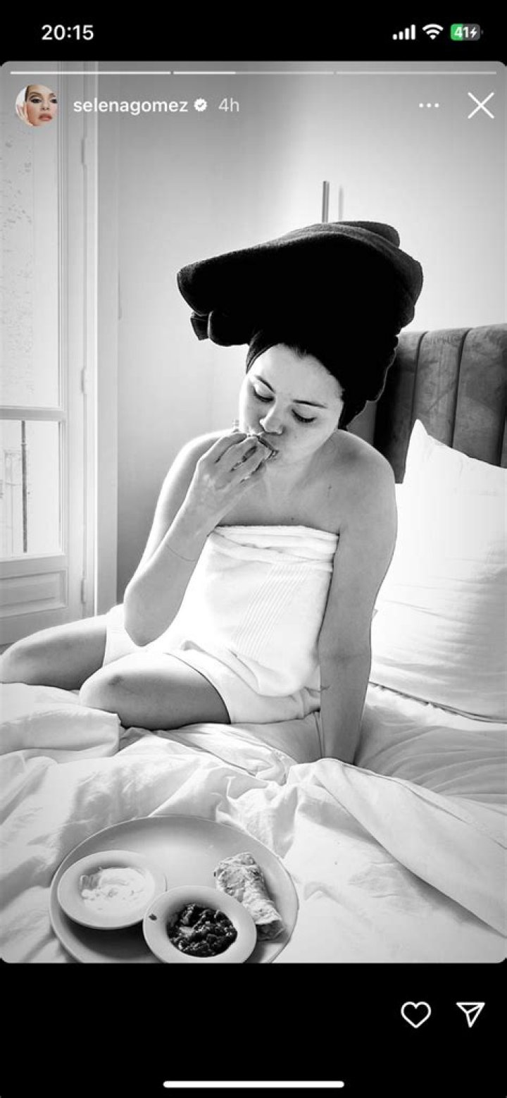 Selena Gomez Wears Only A Towel As She Eats Tacos In Bed – Hollywood Life