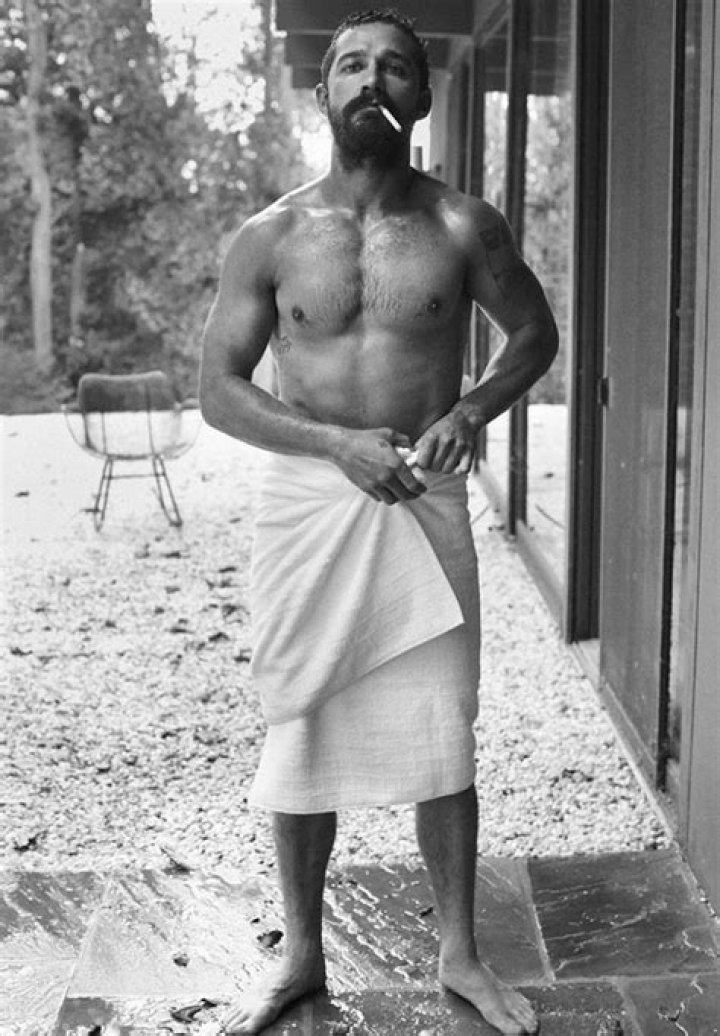 shia labeouf naked towel