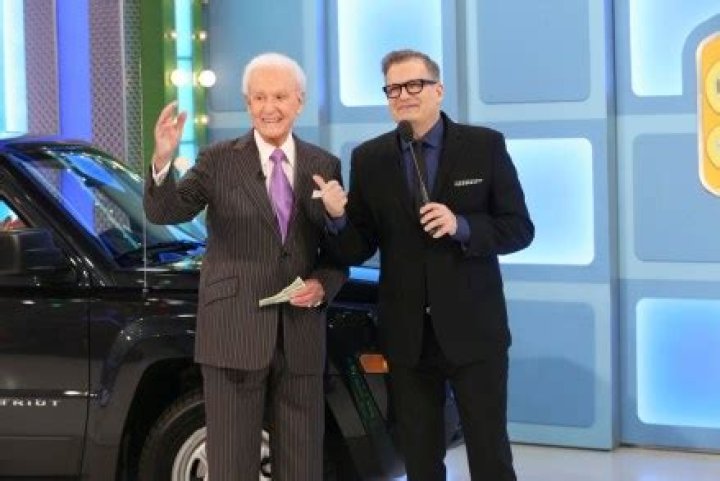 Show #7073K -- Bob Barker Returns To The Price Is Right! Happy April Fools&rsquo; Day! You won&rsquo;t believe what THE PRICE IS RIGHT pulled off this year. Tune in for the return of Bob Barker on Wednesday, April 1 (11:00 AM-12:00 Noon, ET; 10:00-11:00 AM, PT) on the CBS Television Network. Pictured: Bob Barker with current host Drew Carey. Photo: Monty Brinton/CBS &copy;2015 CBS Broadcasting, Inc. All Rights Reserved