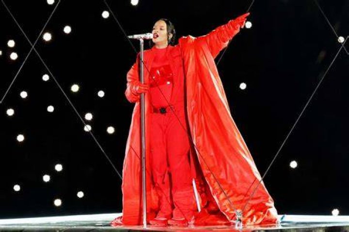 Singer Rihanna performs at the NFL Kickoff Celebration Thursday, Sept. 8, 2005, at the Coliseum in Los Angeles. (AP Photo/Chris Carlson)
