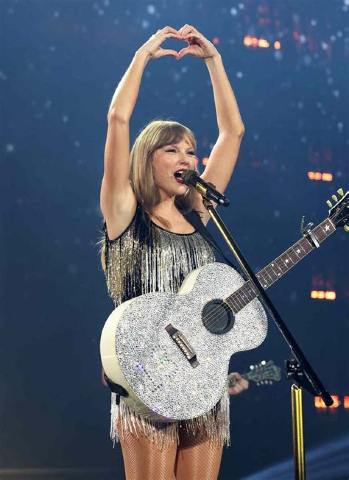 Taylor Swift performing during her Eras Tour