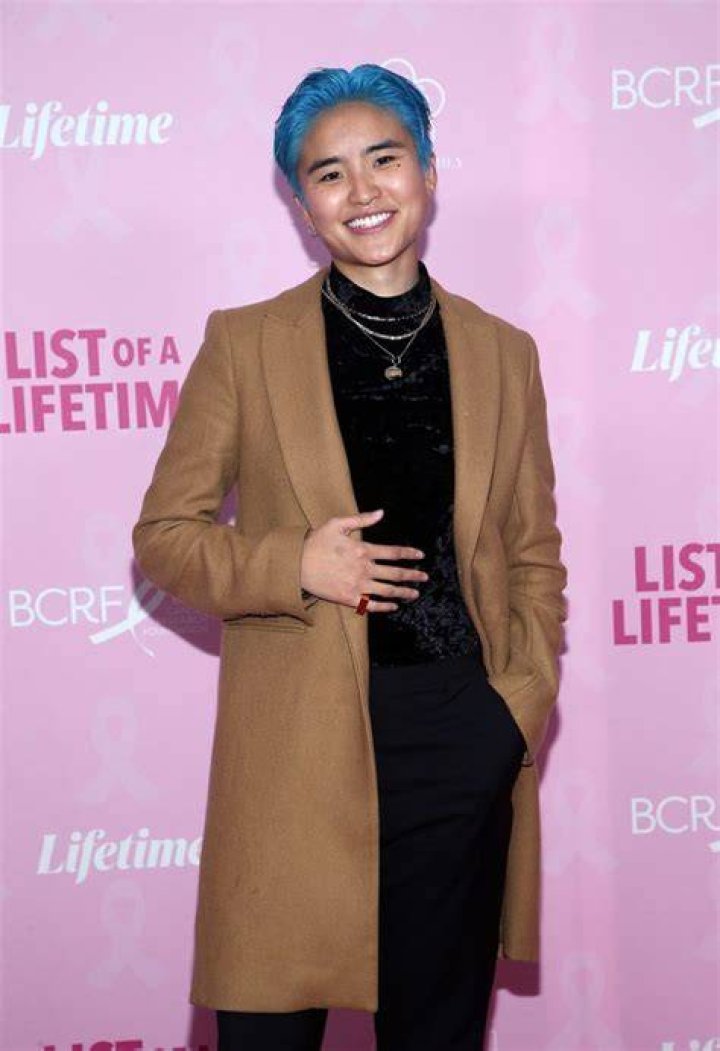 Terry Hu shows off blue hair at the &lsquo;List of a Lifetime&rsquo; film premiere