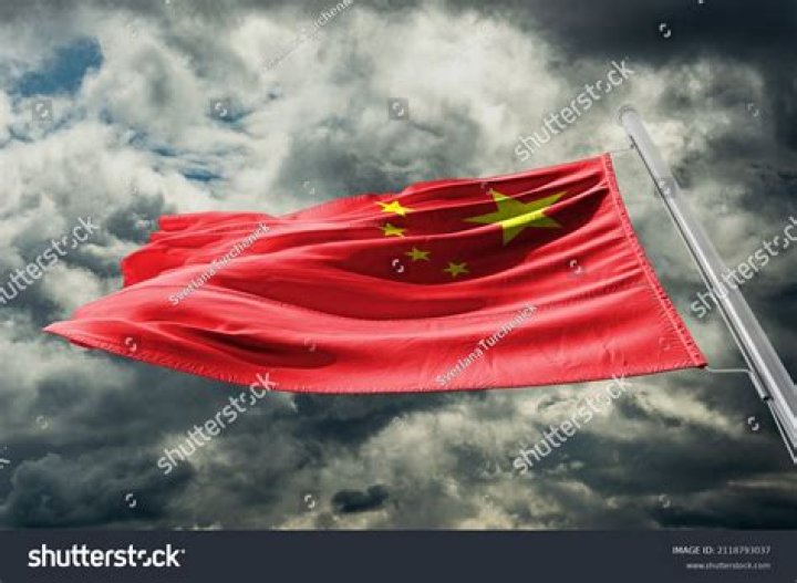 The Flag Of China Arriving At Olympics