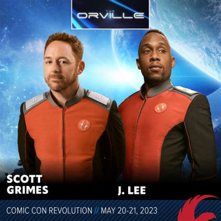 THE ORVILLE, l-r: Scott Grimes, Mark Jackson, J. Lee, Seth MacFarlane, Adrianne Palicki in 'Old Wounds' (Season 1, Episode 1, aired September 10, 2017). ph: Michael Becker/&copy;Fox/courtesy Everett Collection