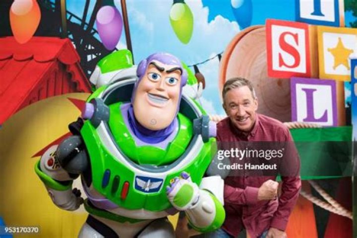 Tim Allen strikes a pose with Buzz Lightyear after taping an interview for Toy Story Land Tim Allen at Toy Story Land, Walt Disney World, Orlando, USA - 26 Apr 2018 Toy Story Land opening June 30 at Disney's Hollywood Studios. In the new land, Walt Disney World Resort guests will 'shrink' to the size of a toy to explore Andy's backyard, ride the Slinky Dog Dash coaster, go for a spin on Alien Swirling Saucers and experience 4D carnival midway games on Toy Story Mania