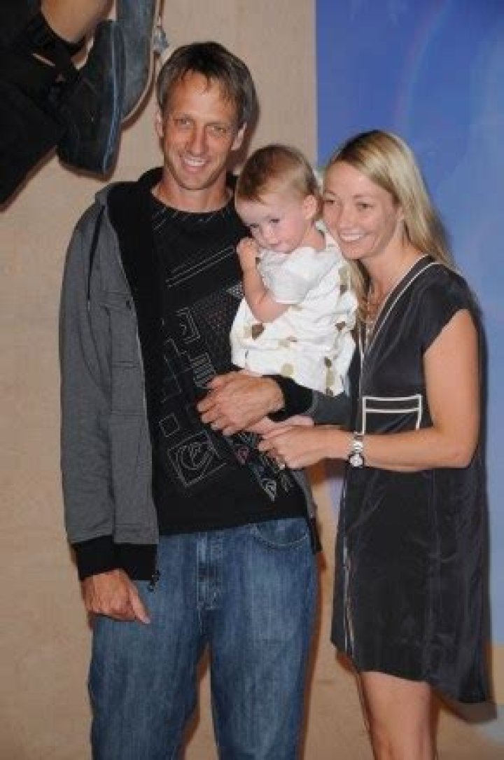 Tony Hawk waxwork and Tony Hawk with wife Lhotse Merriam and daughter Kadence Clover Hawk Tony Hawk unveil his wax figure at Madame Tussauds, New York, America - 29 Jul 2009